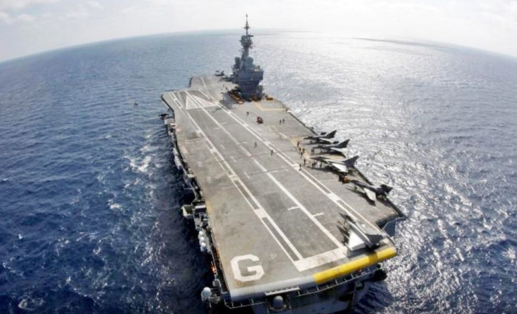 The French Navy aircraft carrier, FS Charles de Gaulle (R91)