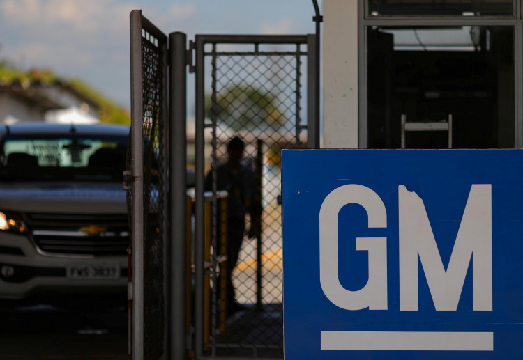 FILE PHOTO: The GM logo is seen at the General Motors plant in Sao Jose dos Campos, Brazil, January 22, 2019