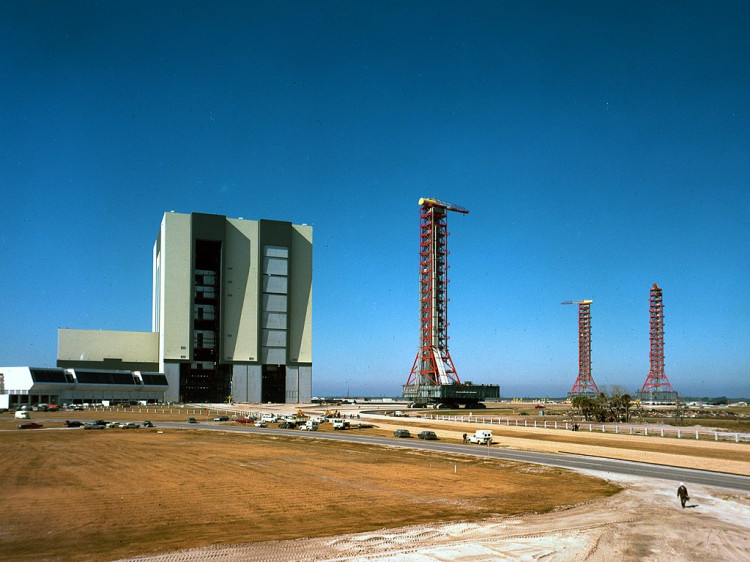 Vehicle Assembly Building at Kennedy Space Center, and the Launch Umbilical Towers