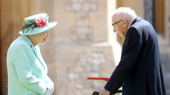 Queen Elizabeth and Captain Tom Moore