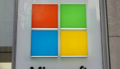 FILE PHOTO: A Microsoft logo is pictured on a store in the Manhattan borough of New York City, New York, U.S., January 25, 2021.
