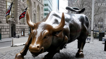 The Charging Bull or Wall Street Bull is pictured in the Manhattan borough of New York City.