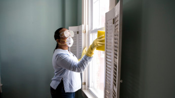 woman cleaning