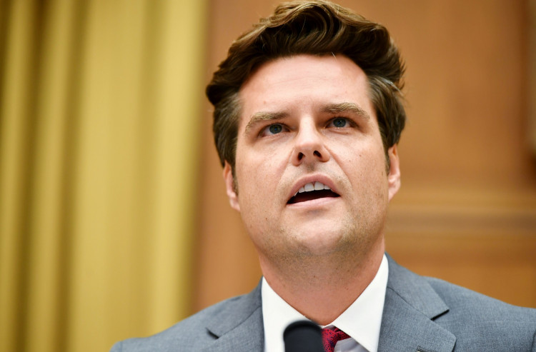 FILE PHOTO: Representative Matt Gaetz, (R-FL), speaks during a hearing in the Rayburn House office Building on Capitol Hill, in Washington, U.S., July 29, 2020. 