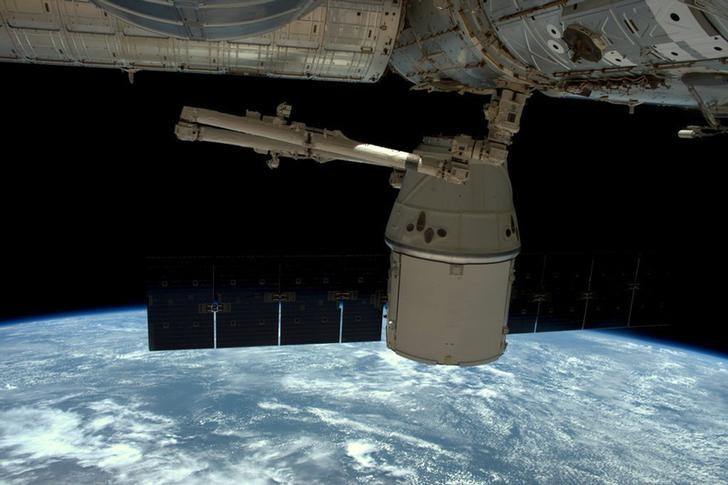 A NASA photo shows a SpaceX Dragon capsule as it is released from the International Space Station in this image released to social media on May 11, 2016.
