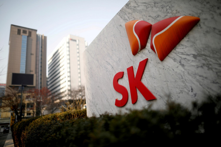 FILE PHOTO: The logo of SK Innovation is seen in front of its headquarters in Seoul, South Korea, February 3, 2017. 