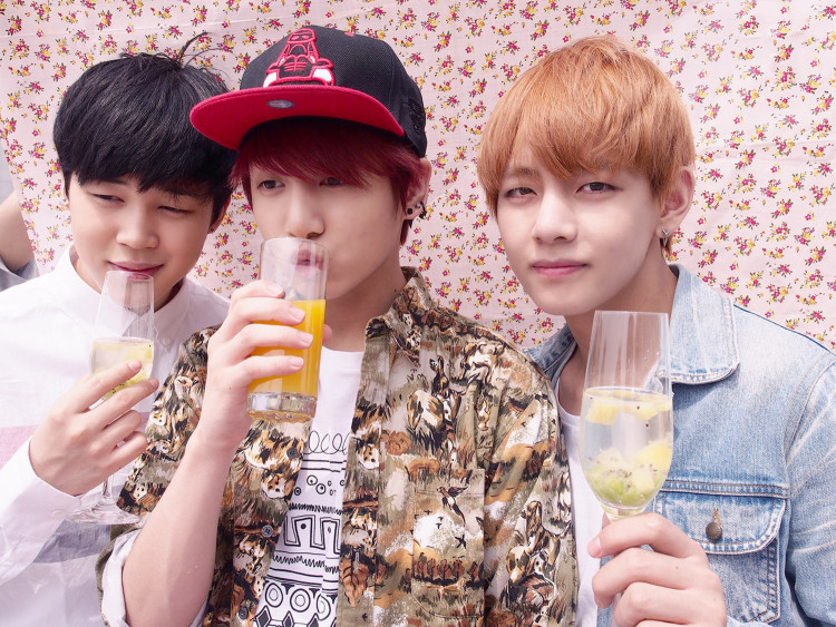 Jimin, Jungkook, and V of BTS
