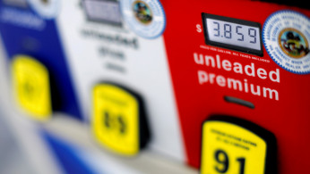 FILE PHOTO: The price of gasoline is shown on a gas pump at an Arco gas station in San Diego