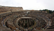 FILE PHOTO: People visit Rome's ancient Colosseum, Oct. 14, 2010. 