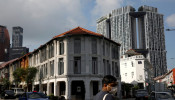 A view of shophouses in Singapore.