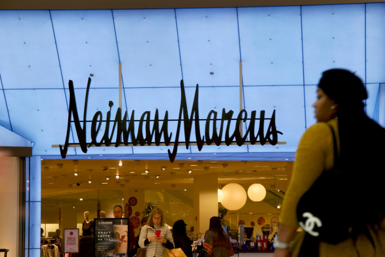 hoppers enter and exit the Neiman Marcus at the King of Prussia Mall, United States' largest retail shopping space.