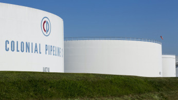 Holding tanks are seen at Colonial Pipeline's Linden Junction Tank Farm in Woodbridge, New Jersey, U.S. in an undated photograph. 