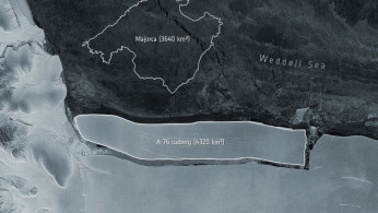 Handout photo of the largest iceberg currently afloat in the world