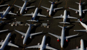 FILE PHOTO: Grounded Boeing 737 MAX aircraft are seen parked in an aerial photo at Boeing Field in Seattle, Washington, U.S. July 1, 2019. 