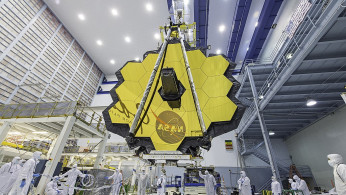 Deployed primary mirror of NASA's James Webb Space Telescope 