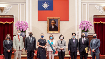 Taiwan's President Tsai with U.S. delegation