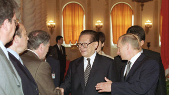 Russian President Vladimir Putin with Former Chinese President Jiang Zemin