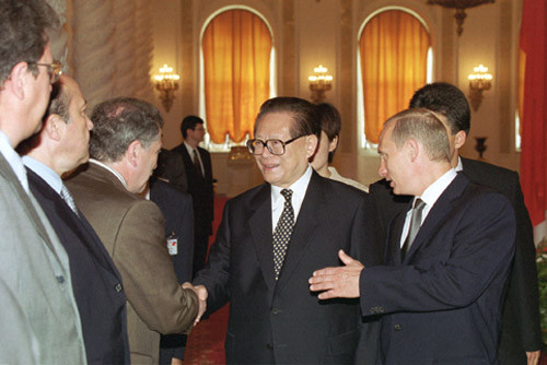 Russian President Vladimir Putin with Former Chinese President Jiang Zemin