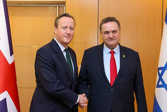 The Foreign Secretary, David Cameron meets with the Israeli Minister for Foreign Affairs, Israel Katz 