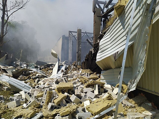 Printing house in Kharkiv after Russian missile strike