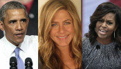 Barack Obama, Jennifer Aniston and Michelle Obama