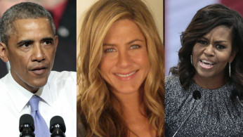Barack Obama, Jennifer Aniston and Michelle Obama