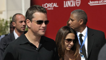 Matt Damon and Luciana Barroso Make Rare Public Appearance with Daughters