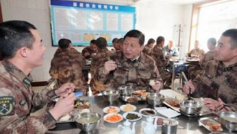 Xi with soldiers