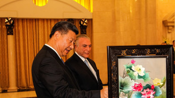 Chinese president Xi Jinping with Brazil president Michel Temer
