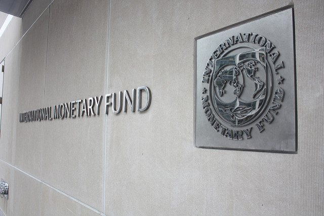 Sign of the International Monetary Fund (IMF)