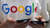 A Google sign is seen during the China Digital Entertainment Expo and Conference (ChinaJoy) in Shanghai