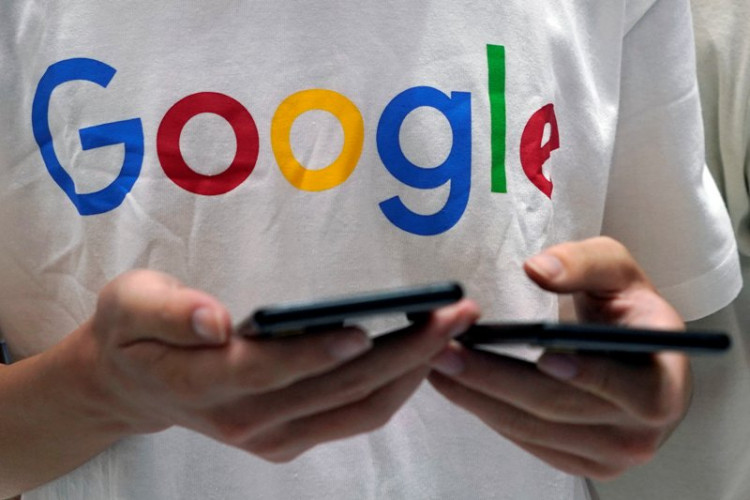 A Google sign is seen during the China Digital Entertainment Expo and Conference (ChinaJoy) in Shanghai