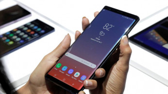 The new Samsung Galaxy Note 9 is seen during a product launch event in Brooklyn