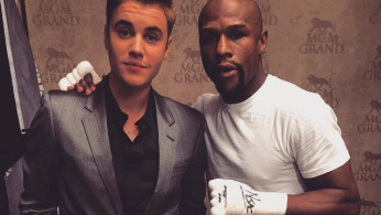 Justin Bieber with Floyd Mayweather Jr.