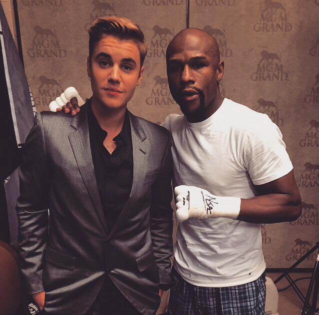 Justin Bieber with Floyd Mayweather Jr.