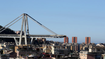 The collapsed Morandi Bridge