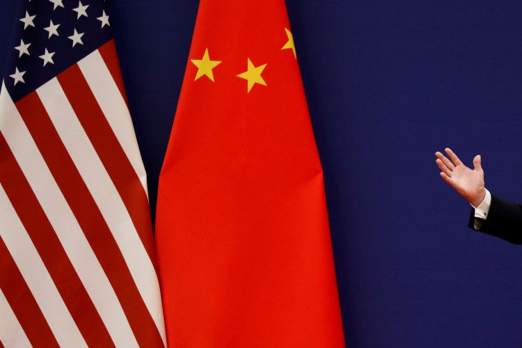 Chinese And U.S. Flags