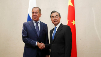 Russia's Foreign Minister Sergei Lavrov and China's Foreign Minister Wang Yi 