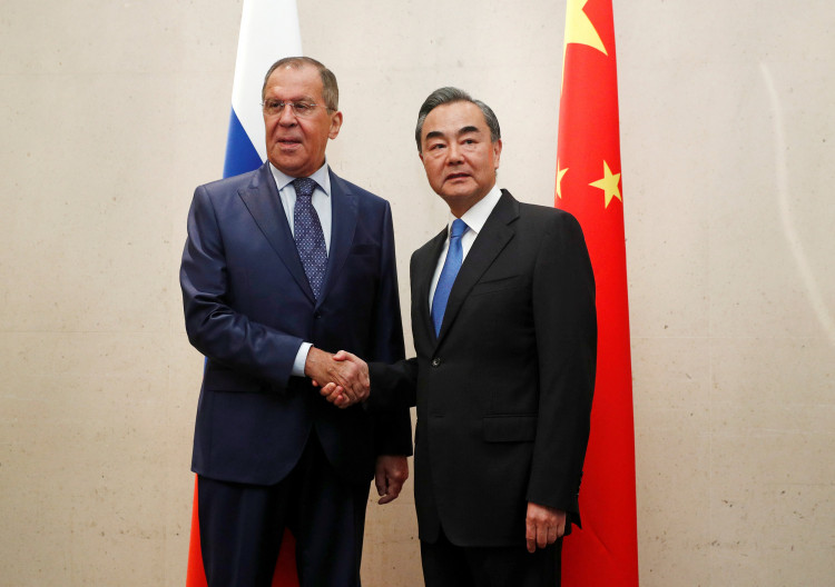 Russia's Foreign Minister Sergei Lavrov and China's Foreign Minister Wang Yi 