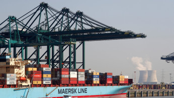 A Maersk Line container ship at the port of Antwerp