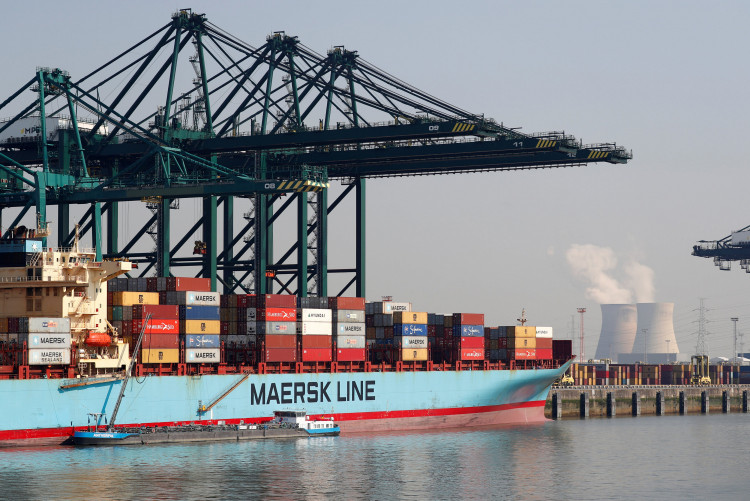 A Maersk Line container ship at the port of Antwerp