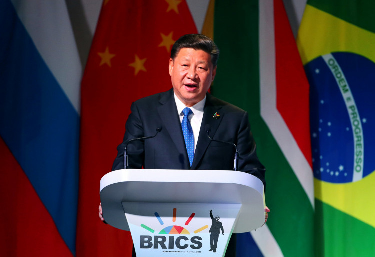 China's President Xi Jinping speaks at the BRICS Summit in Johannesburg