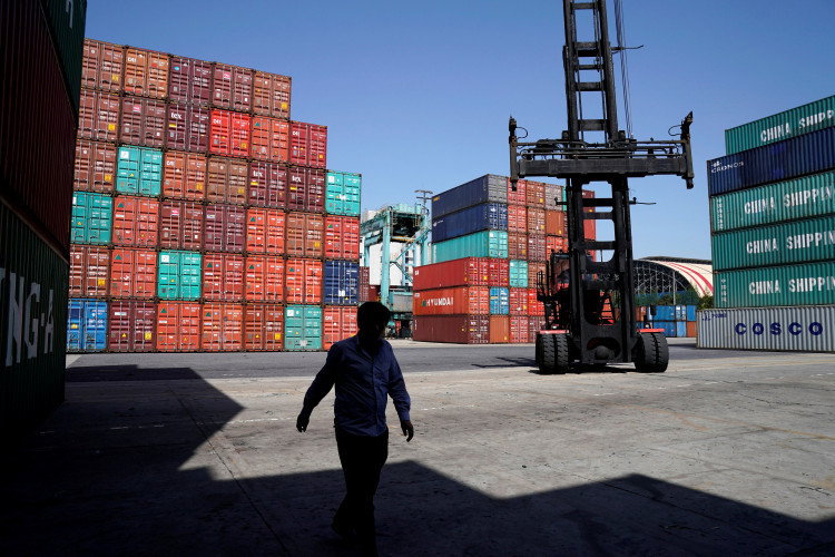 Containers at the Shanghai port