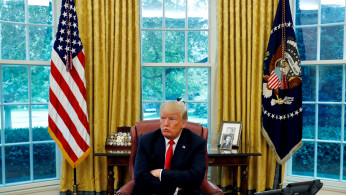 Donald Trump in his Oval Office