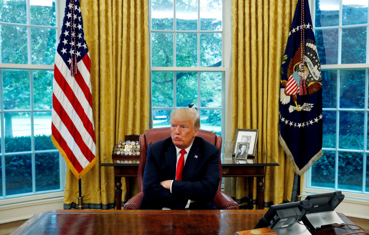 Donald Trump in his Oval Office