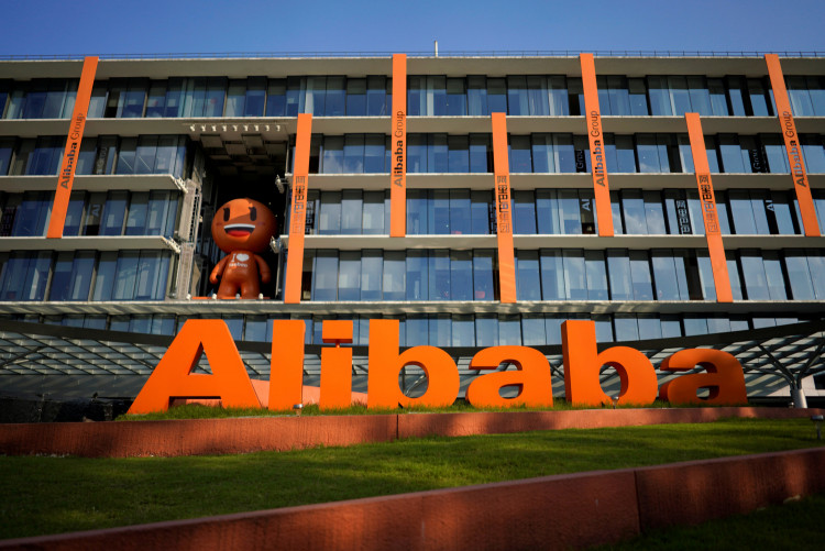 The logo of Alibaba Group is seen at the company's headquarters in Hangzhou