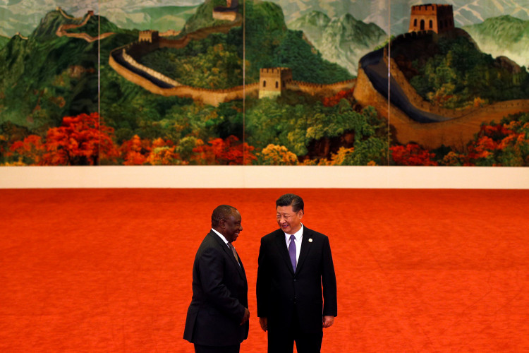 Chinese President Xi Jinping meets South African President Cyril Ramaphosa, during the Forum on China-Africa Cooperation held at the Great Hall of the People in Beijing