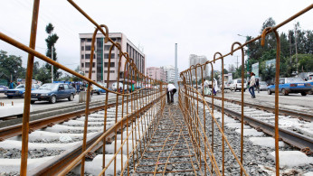 a light railway transit system under construction in Ethiopia's capital Addis Ababa