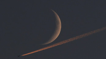 a waxing crescent moon, Portsmouth
