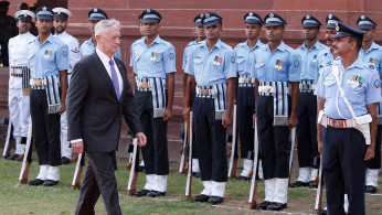James Mattis inspects honour guard in New Delhi in 2017
